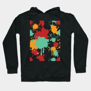 Splatter Paint Retro Colors Pattern: Red, Blue, and Yellow Hoodie